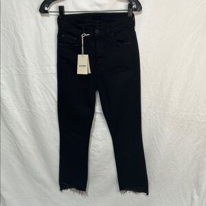 MOTHER Women's Cropped Black Jeans